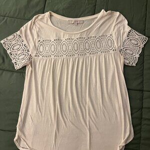 Lacy Loft White Blouse Used Size S